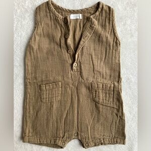 Jamie Kay brown short sleeve shorts romper 1 year
